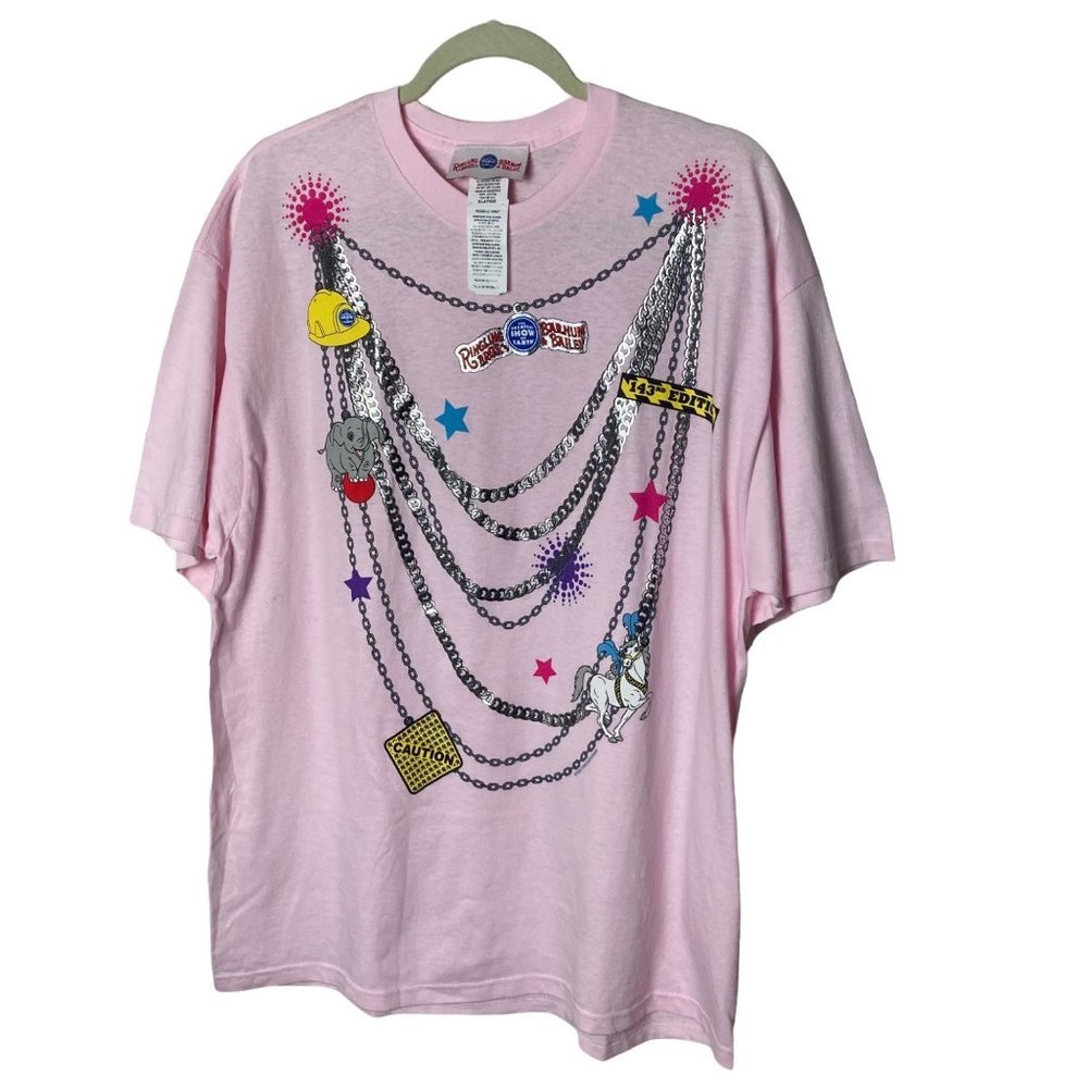 Ringling Bros. Circus‎ Women Sz XL 143rd Ed. Elephant Faux Chains Tee Shirt NWOT